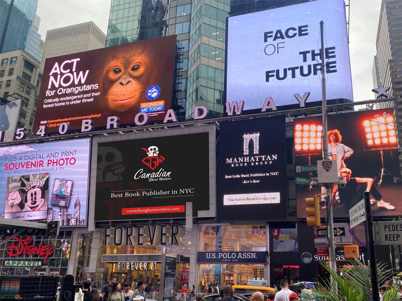 Canadian Ghostwriters Featured on Times Square Billboard