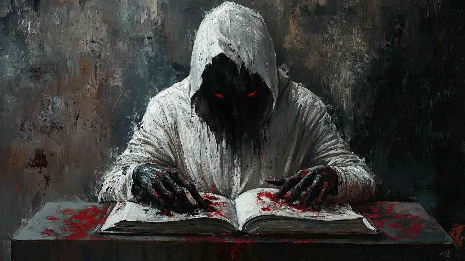 hooded-figure-with-glowing-red-eyes-reads-book-covered-blood Canadian ghostwriters