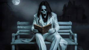 human-ghost-suit-sitting-bench-reading-book Canadian ghostwriters