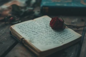rose-pressed-pages-diary-isolated-nostalgic-background