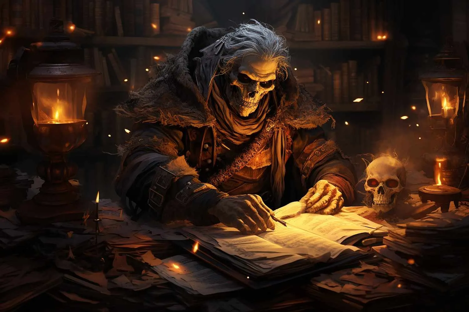 skeleton-librarian-halloween-ai-generated Canadian ghostwriters