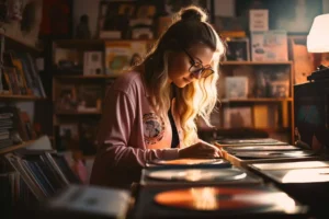 medium-shot-woman-checking-vinyl-records- canadianghostwriters